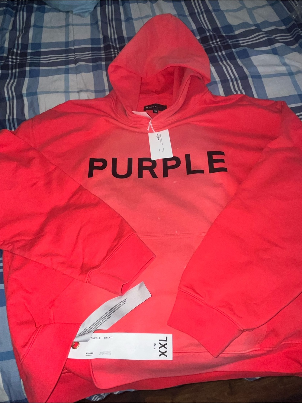 Purple Brand Men's Hooded Sweatshirt - Coral Red